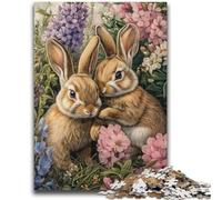 Puzzle 1000 pièces pour Adolescents Lapins dans Le Jardin pour Les 14 Ans et Plus Défi éducatif Activités Amusantes à la Maison, Cadeaux d'anniversaire, Cadeaux de Voyage 50x75cm