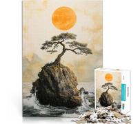 Puzzle 1000 pièces pour Adolescents l'art Traditionnel Japonais du bonsaï Solitaire sur Une Falaise Jeux Amusants Décoration Parfaite 50x70cm
