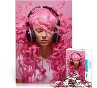 Puzzle 1000 pièces pour Adolescents Le Bonheur du Bruit Rose Jouets éducatifs d'apprentissage décoration Murale 75x50cm