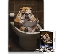 Puzzle 1000 pièces pour Adolescents:Le Bouledogue Littéraire, Jeu intellectuel Stimulant la mémoire, Cadeau d'anniversaire, Dimensions:38x26cm