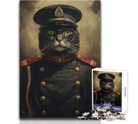 Puzzle 1000 pièces pour Adolescents - Le Capitaine Chat - Design élégant pour Un Anniversaire - Dimensions : 50x75cm