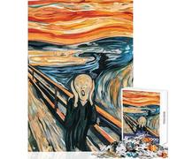 Puzzle 1000 pièces pour Adolescents Le Cri d'Edvard Munch Jeu de réflexion Difficile décoration Murale Aide à Faire Travailler Le Cerveau (38x52cm)