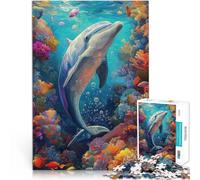 Puzzle 1000 pièces pour Adolescents Le Dauphin Sauteur Entraînez Votre Cerveau et Vos Mains Interaction Parent-Enfant 52x38cm