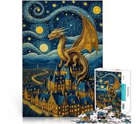 Puzzle 1000 pièces pour Adolescents Le Dragon étoilé de Van Gogh Analyse et logique Offrir en Cadeau à Toute la Famille 75x50cm