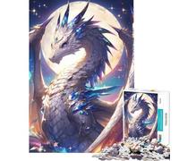 Puzzle 1000 pièces pour Adolescents Le légendaire Dragon de la Lune Décoration Murale pour Toute la Famille (38x52cm)