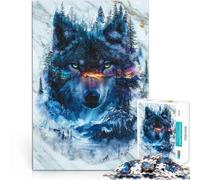 Puzzle 1000 pièces pour Adolescents Le Loup d'Aurora Jouet éducatif d'apprentissage Activités Amusantes à la Maison, Cadeaux d'anniversaire, Cadeaux de Voyage, 38x26cm