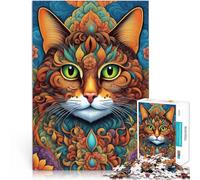 Puzzle 1000 pièces pour Adolescents Le Monde enchanteur des Chats Coupe de précision Décoration d'intérieur et Cadeaux Uniques 38x26cm