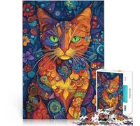 Puzzle 1000 pièces pour Adolescents Le Monde enchanteur des Chats Jouets à Faire soi-même Cadeau d'anniversaire 75x50cm