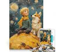 Puzzle 1000 pièces pour Adolescents Le Petit Prince et Un Corgi décoration Murale Cadeau d'anniversaire Convient pour la décoration de Bureau 38x52cm