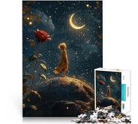 Puzzle 1000 pièces pour Adolescents Le Petit Prince sous Les étoiles Casse-tête avec des pièces de Formes aléatoires entièrement imbriquées 52x38cm