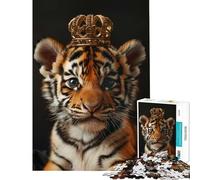 Puzzle 1000 pièces pour Adolescents Le Petit Roi Tigre Jeu éducatif Jouet d'apprentissage Cadeau d'art découpe de précision (Taille 50x75cm)