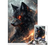 Puzzle 1000 pièces pour Adolescents Le Regard du Loup Ardent Jeu Pratique Défi Difficile Jouet éducatif Chaque pièce est Unique (38x26cm)