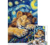 Puzzle 1000 pièces pour Adolescents Le rêve du Lion sous Un Ciel étoilé Puzzle pour Adultes Jeux de Famille modèle à Assembler Offre spéciale comme Cadeau pour Toute la Famille (Taille 50x75cm)