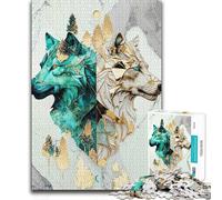 Puzzle 1000 pièces pour Adolescents Légendes de Kintsugi Loups Jeu intellectuel Une œuvre d'art Jouet Anti-Stress 38x26cm (1000 pièces)