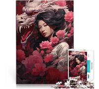 Puzzle 1000 pièces pour Adolescents L'élégance du Dragon Geisha Jeu Familial pour et Chaque pièce est Unique - Jeu Familial Stimulant et Amusant 50x70cm