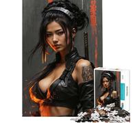 Puzzle 1000 pièces pour Adolescents Lena Lethalstrike Cyberpunk Ninja Assassin Défi d'intelligence cérébrale Jouet addictif Jeux relaxants Décoration Murale Idée Cadeau et Jouet (Dimensions 75x50cm)