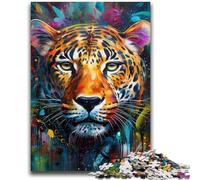Puzzle 1000 pièces pour Adolescents Léopard Africain, Jeu éducatif Familial, idéal pour la décoration de Bureau (75x50cm)