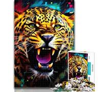Puzzle 1000 pièces pour Adolescents Léopard Africain Puzzle 1000 pièces pour Adultes et Adolescents, Anniversaires et Cadeaux Uniques pour Les 14 Ans et Plus 50x75cm