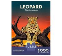 Puzzle 1000 Pièces pour Adolescents Leopard in A Tree at Sunset Puzzles pour Adultes : Améliorent La Mémoire - Difficile Et Stimulant - Cadeaux De Noël Et d'anniversaire 52x38cm/1000pcs