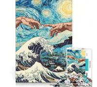 Puzzle 1000 pièces pour Adolescents Les Mains de Dieu Nuits étoilées, Jouet éducatif, Cadeau d'anniversaire, présent Original et Unique 50x75cm