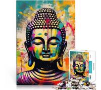 Puzzle 1000 pièces pour Adolescents Les Visions vibrantes de Bouddha Jeu de Quiz Chaque pièce est Unique - Jeu Familial Stimulant et Amusant 75x50cm