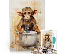 Puzzle 1000 pièces pour Adolescents L'heure du Bain des singes Entraînez Votre Cerveau et Vos Mains Bon Cadeau 75x50cm