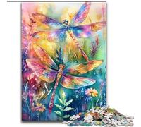 Puzzle 1000 pièces pour Adolescents Libellule Aquarelle, Convient aux Enfants de 14 Ans et Plus Décoration d'intérieur Offrez-Vous des Cadeaux pour Toute la Famille (Taille 26x38cm)