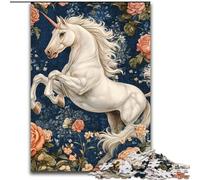 Puzzle 1000 pièces pour Adolescents Licorne Blanche, à partir de 14 Ans, décoration d'intérieur, pour Toute la Famille et Les Amis (Taille 26x38cm)