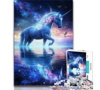 Puzzle 1000 pièces pour Adolescents Licorne de l'univers, Jeu Stimulant et Jeu Familial avec des pièces entièrement emboîtables de Formes aléatoires 50x75cm