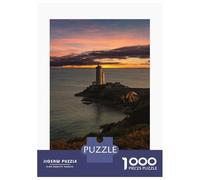 Puzzle 1000 Pièces pour Adolescents Lighthouse Sunset in Bretagne Puzzle pour Adolescents Améliore La Mémoire Défi À Réaliser Amusant en Famille Et Soirée Jeux 70x50cm/1000pcs