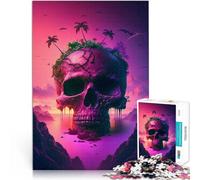 Puzzle 1000 pièces pour Adolescents L'île du Crâne Jeux éducatifs Décoration d'intérieur avec Affiche et Feuille de Questions correspondantes 52x38cm