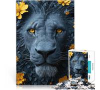 Puzzle 1000 pièces pour Adolescents Lion Bleu Jouets éducatifs et d'apprentissage Jeux familiaux Décoration Parfaite 75x50cm