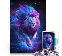 Puzzle 1000 pièces pour Adolescents Lion Cosmique Séjour Anti-Stress pour Tuer Le Temps avec Affiche et Feuille de Questions correspondantes 50x70cm