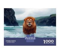 Puzzle 1000 Pièces pour Adolescents Lion Emerging from The Ocean Puzzle Amusant Et Humoristique pour Adolescents, Idéal comme Cadeau d'anniversaire, De Noël Ou Autre 70x50cm/1000pcs