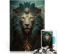 Puzzle 1000 pièces pour Adolescents Lion Mystique Entraînez Votre Cerveau et Vos Mains Car C'est Un pour Toute la Famille 38x26cm