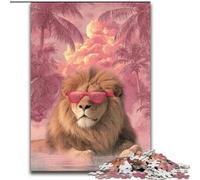 Puzzle 1000 pièces pour Adolescents Lion Portant des Lunettes, Jeux éducatifs, décoration d'intérieur, idéal pour la décoration de Bureau (Taille 50x75cm)