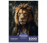 Puzzle 1000 Pièces pour Adolescents Lion Rasta Jamaica Puzzle pour Adultes Jeu Manuel pour S'amuser en Famille Cadeaux Uniques pour Anniversaire Et Noël 52x38cm/1000pcs