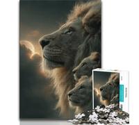 Puzzle 1000 pièces pour Adolescents Lion sous la Lune, Aide Le Cerveau à exercer des Jouets addictifs pour cultiver la Patience Collection d'artistes, Beaux-Arts (38x26cm)