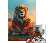 Puzzle 1000 pièces pour Adolescents Lion Zen Jeu de méditation et de réflexion Jouet intellectuel et Jouet Amusant et Humoristique (Dimensions 75x50cm)