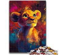 Puzzle 1000 pièces pour Adolescents Lionceau Jeux éducatifs Décoration Murale Cadeaux d'anniversaire et de Noël Uniques 50x75cm