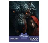 Puzzle 1000 Pièces pour Adolescents Little Red Riding Hood and Wolf Puzzles pour Adultes : Améliorent La Mémoire - Difficile Et Stimulant - Cadeaux De Noël Et d'anniversaire 52x38cm/1000pcs