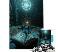 Puzzle 1000 pièces pour Adolescents Livre Mystique dans Une bibliothèque Ancienne Jeu intellectuel Jeu Impossible Analyse et logique Cadeau d'anniversaire (Taille 38x52cm)