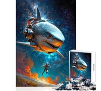 Puzzle 1000 pièces pour Adolescents L'Odyssée des Requins de l'espace Jeu de Puzzle 1000 pièces Jeu Familial Excellent Cadeau Niveau de difficulté : Difficile (38x52cm)