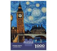 Puzzle 1000 Pièces pour Adolescents London at Night Starry Sky View Puzzle Adulte Jeux Relaxants Décoration Intérieure Cadeaux d'anniversaire Et Cadeaux Uniques 70x50cm/1000pcs
