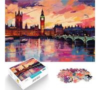Puzzle 1000 pièces pour Adolescents Londres au Coucher du Soleil Loisirs en Famille est idéal comme Cadeau pour Toute la Famille 75x50cm