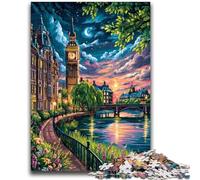 Puzzle 1000 pièces pour Adolescents Londres la Nuit, Jeu Stimulant, idéal comme Cadeau pour Toute la Famille 50x75cm