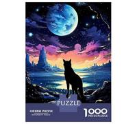 Puzzle 1000 Pièces pour Adolescents Lone Wolf Fantasy Sunset Puzzle pour Adultes, Jouet, Décoration Murale, Cadeaux pour Femmes, Anniversaire Et Cadeaux Uniques 38x26cm/1000pcs