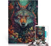 Puzzle 1000 pièces pour Adolescents Loup Abstrait Jeux éducatifs Décoration d'intérieur est idéal comme Cadeau pour Toute la Famille 38x26cm