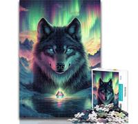 Puzzle 1000 pièces pour Adolescents Loup Arctique Puzzles Adultes, Anti-Stress Staycation Tuer Le Temps Améliorer l'amour Entre Les Couples 50x75cm