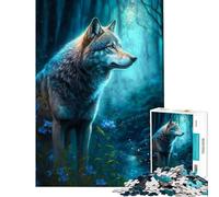 Puzzle 1000 pièces pour Adolescents Loup au Bord de la rivière Jeux éducatifs et relaxants pour Toute la Famille Idée Cadeau Père Noël Secret (Dimensions 50x75cm)